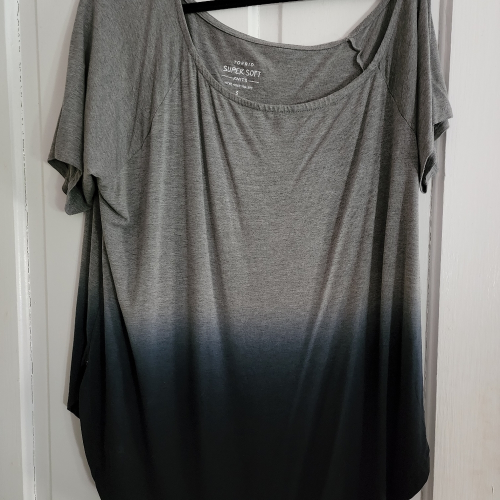 Ombre Navy to Grey off Shoulder